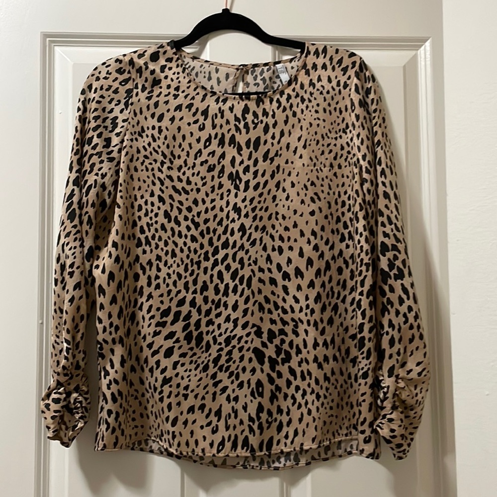 Mango Leopard Print Blouse